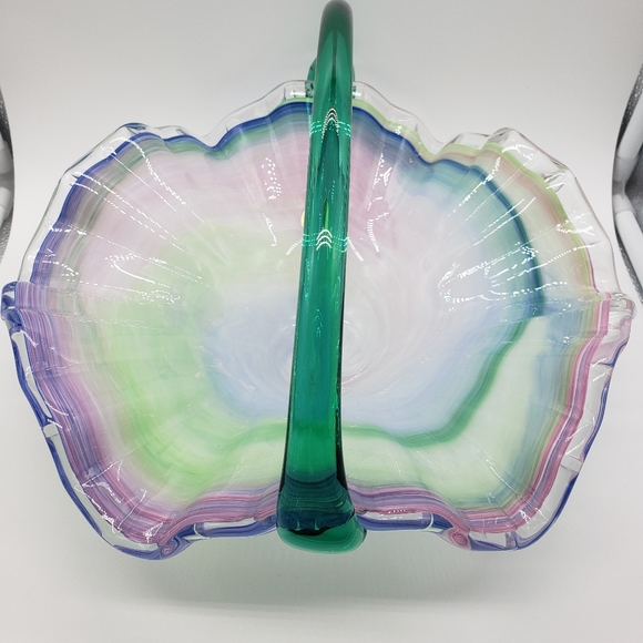 *LARGE*Murano Fazzoletto Basket Vase - Picture 3 of 8